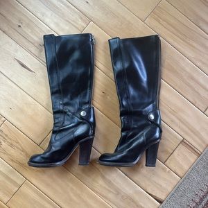 Black leather Chloe boots size 38 1/2